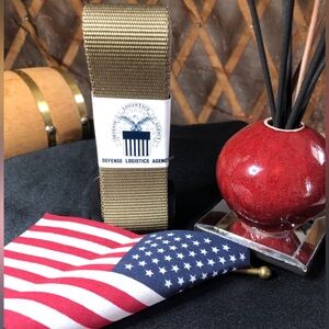 NEW US Tan Waist Belt Nylon Woven Canvas with Black Buckle Size: 46